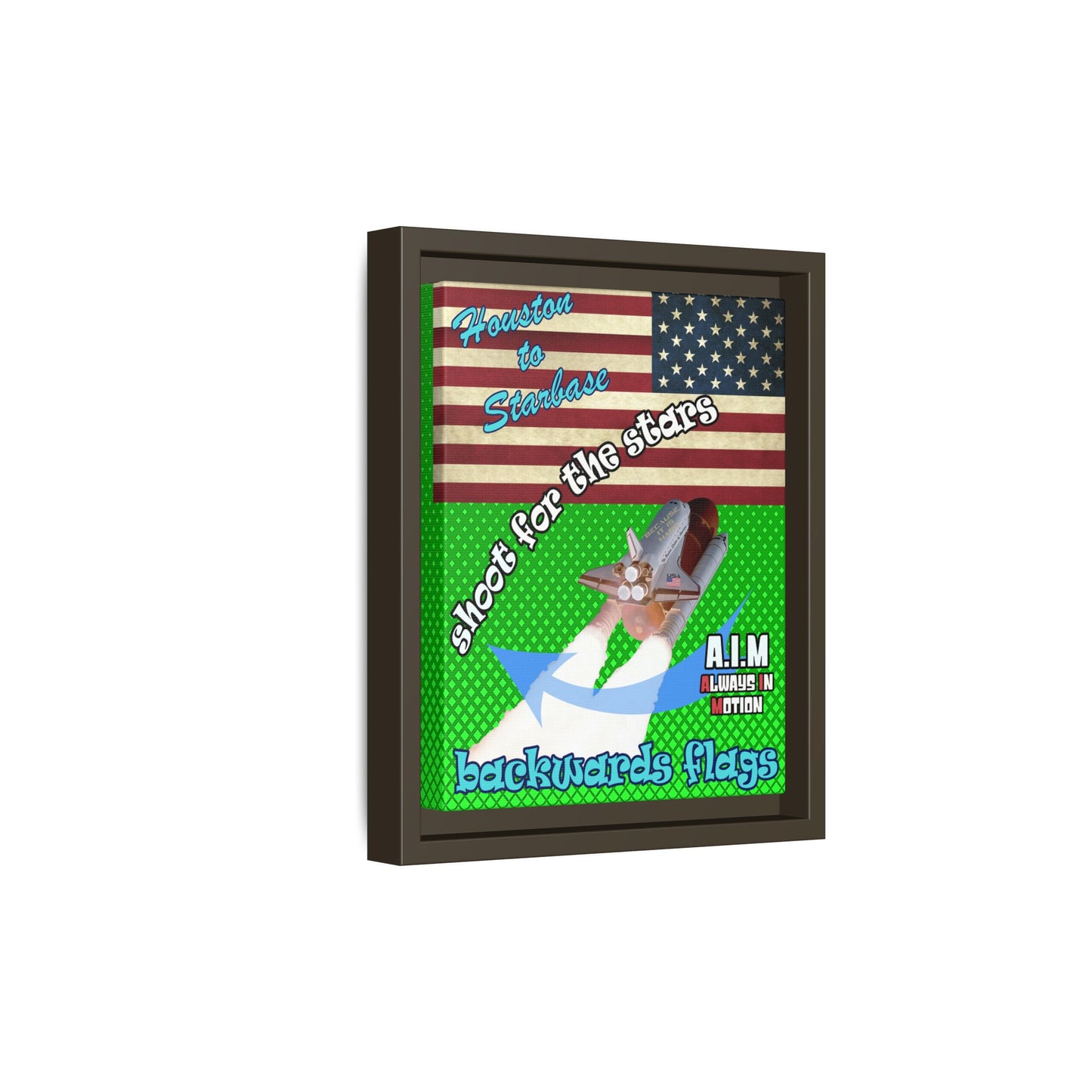 shoot for the stars - framed canvas art (logo green)