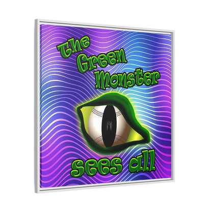 green monster - framed canvas art (purple wave)