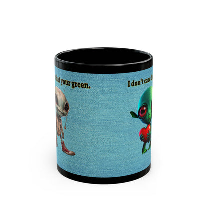I don't care that your grey - Black Mug (faded blue)