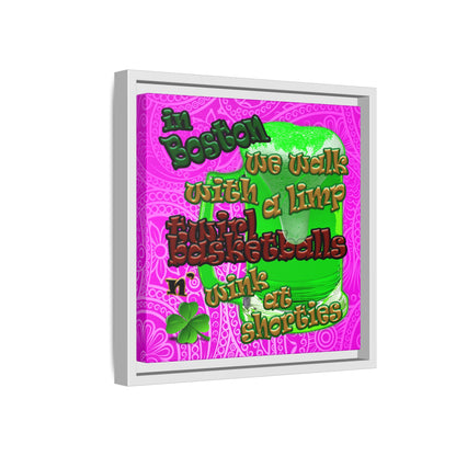 celtics logo - framed canvas art (pink swirl)