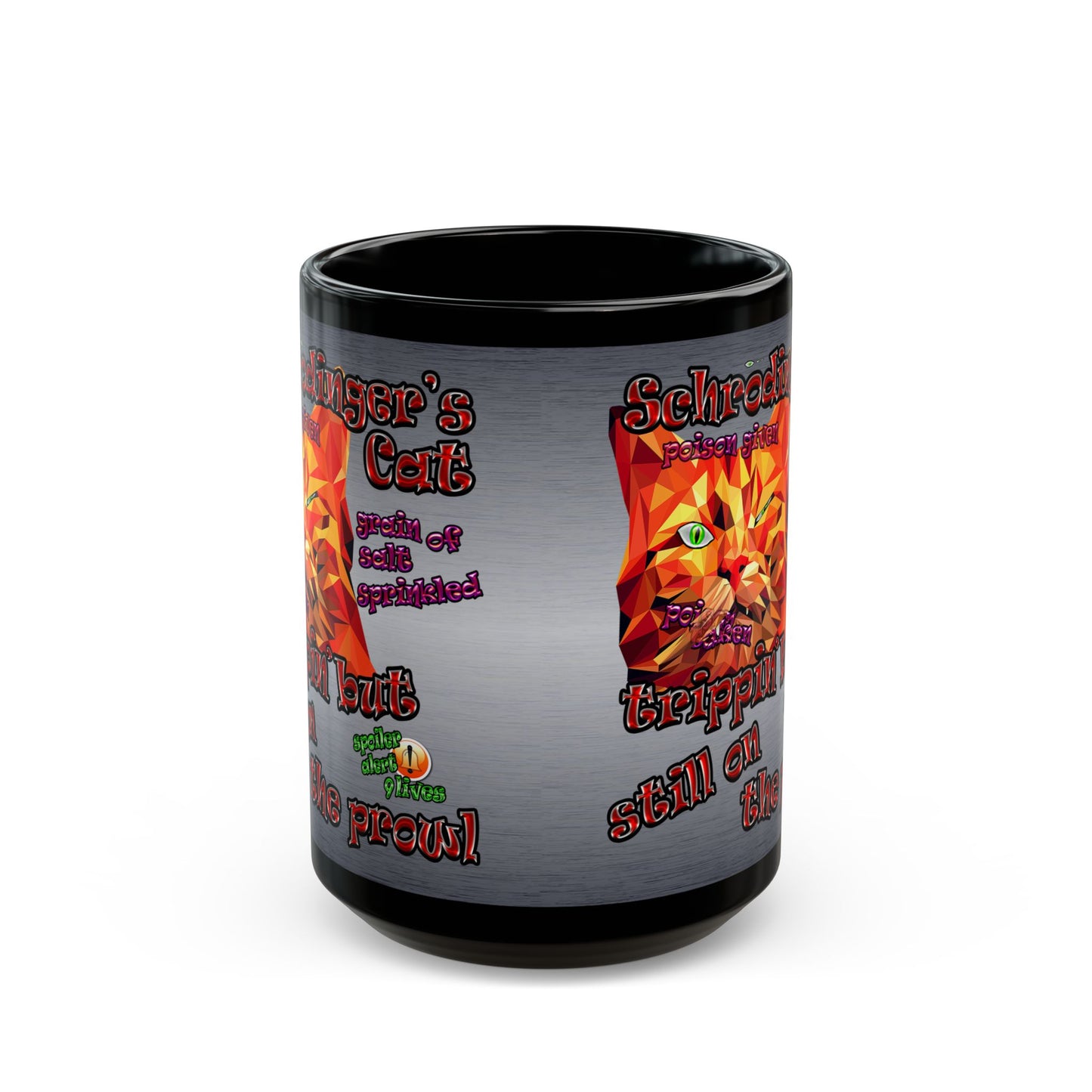 schrodinger's cat - Black Mug (brushed nickel)