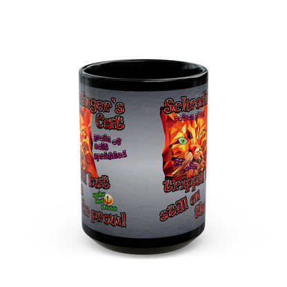 schrodinger's cat - Black Mug (brushed nickel)