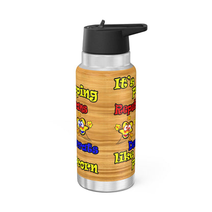 popping like popcorn - Gator Tumbler, 32oz  (butterscotch wood finish)