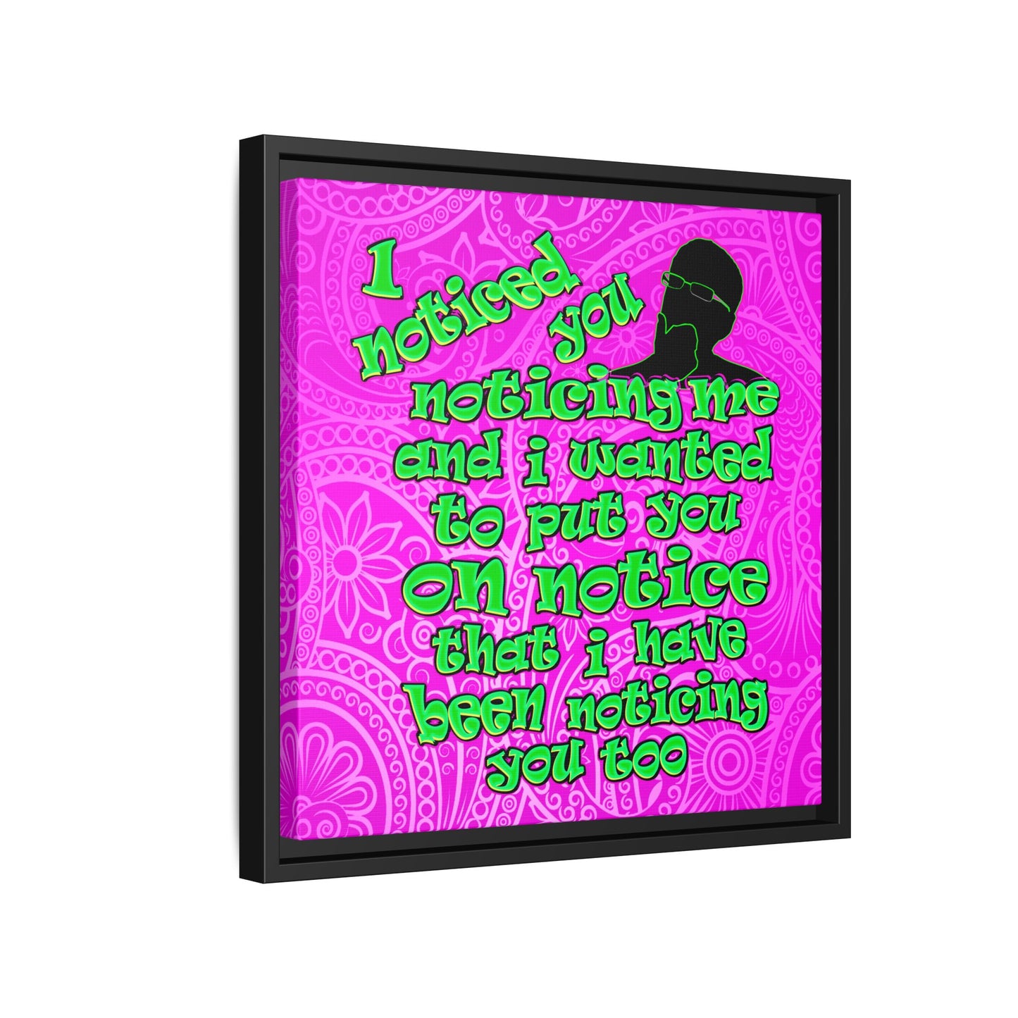 noticed you noticing - framed canvas art (pink swirl)