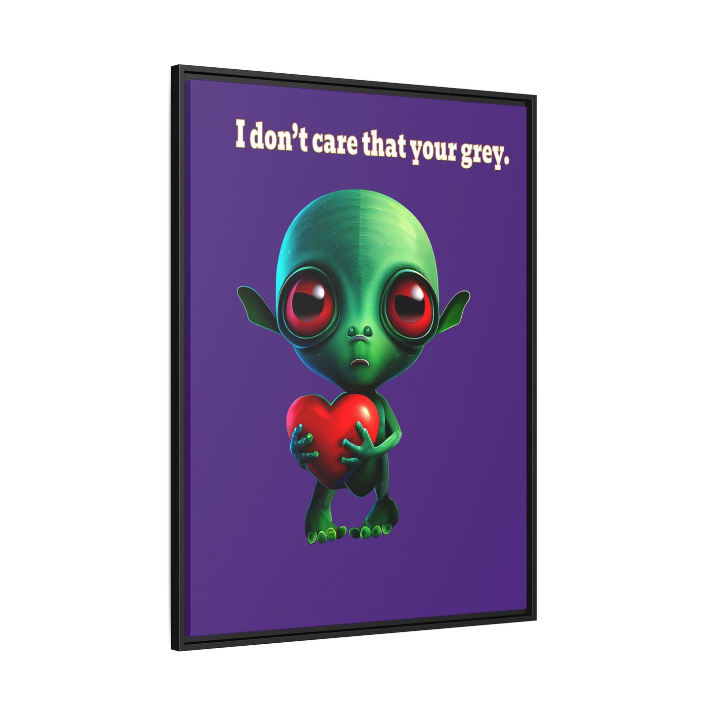 I don't care that your grey - framed canvas art (purple)