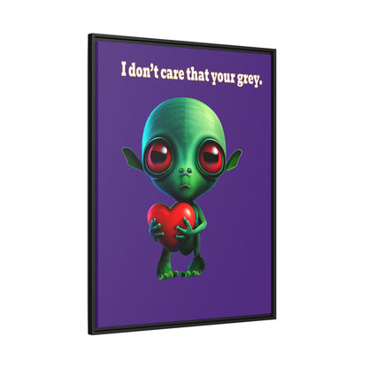 I don't care that your grey - framed canvas art (purple)