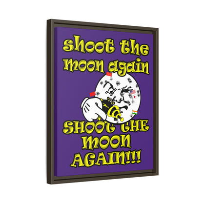 shoot the moon again - framed canvas art (purple)