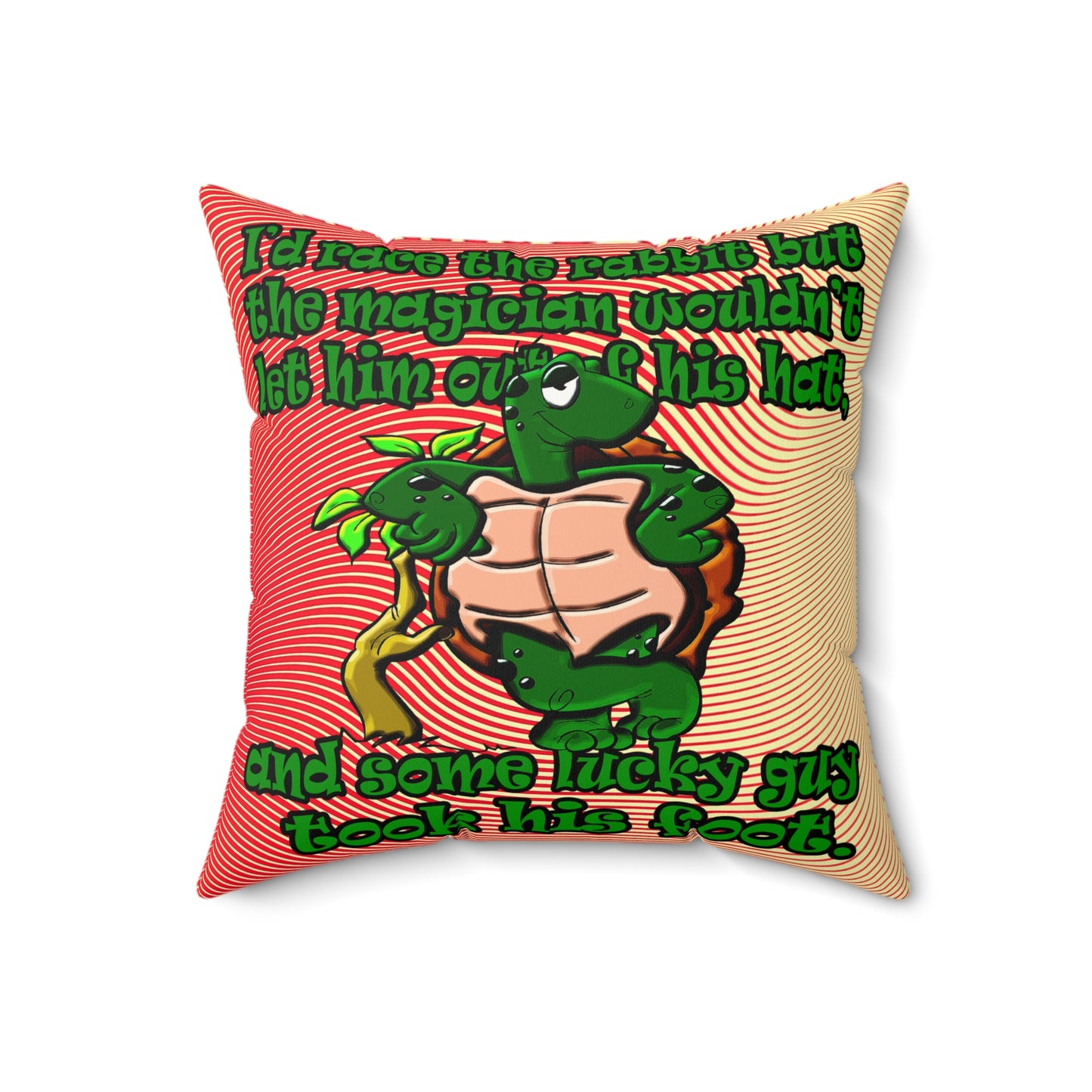 turtle race - Faux Suede Square Pillow - (yellow-orange wave)