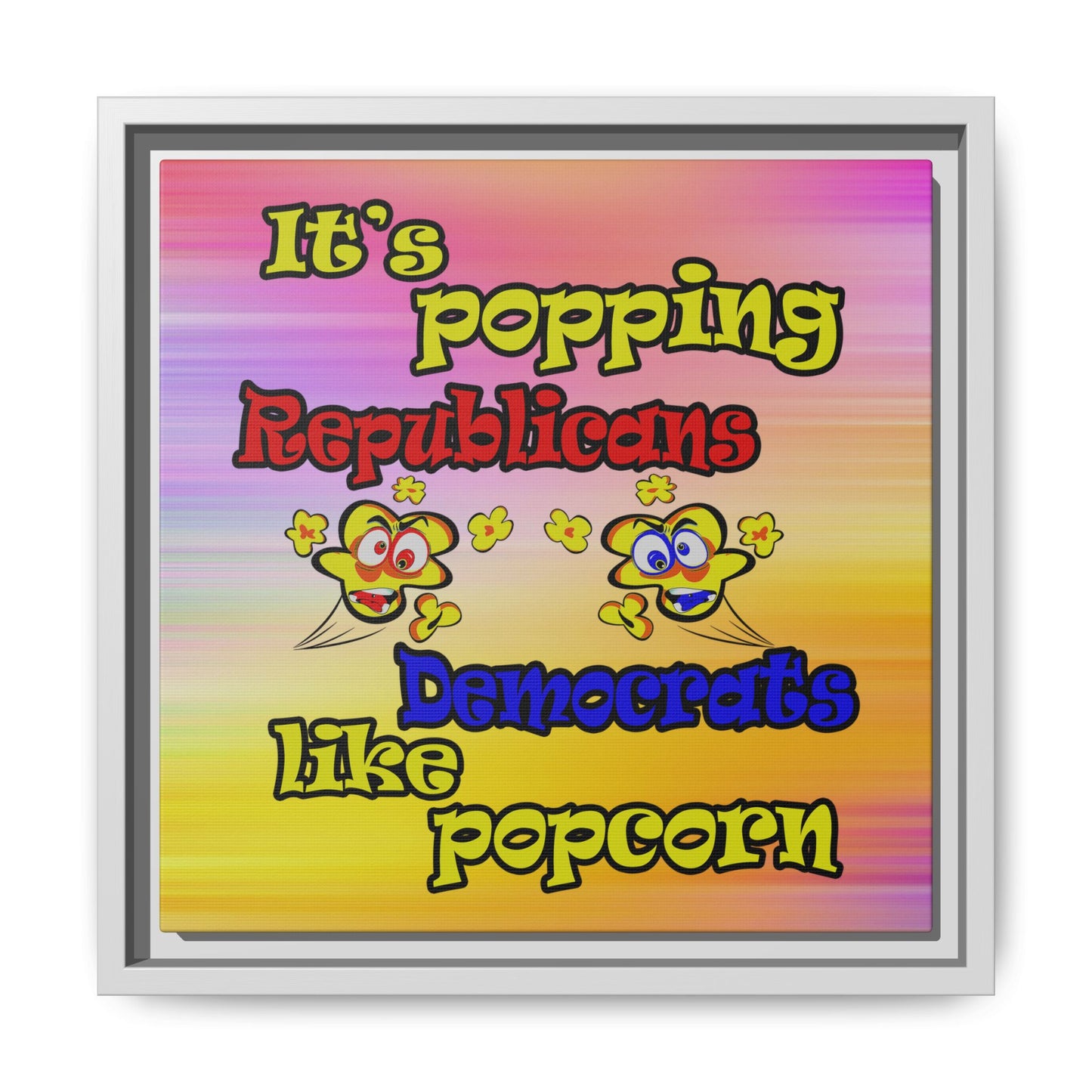 popping like popcorn - framed canvas art (color blur)