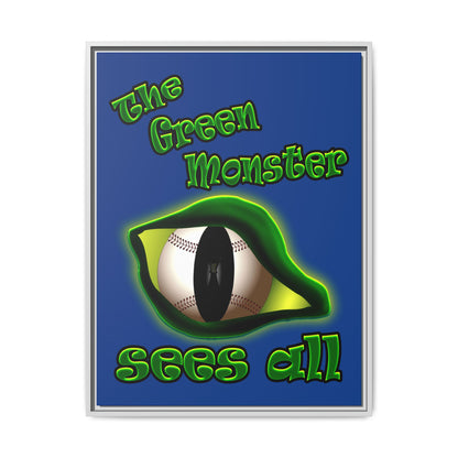 green monster - framed canvas art (dark blue)