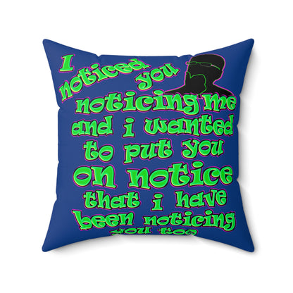 noticed you noticing - Faux Suede Square Pillow - (dark blue)