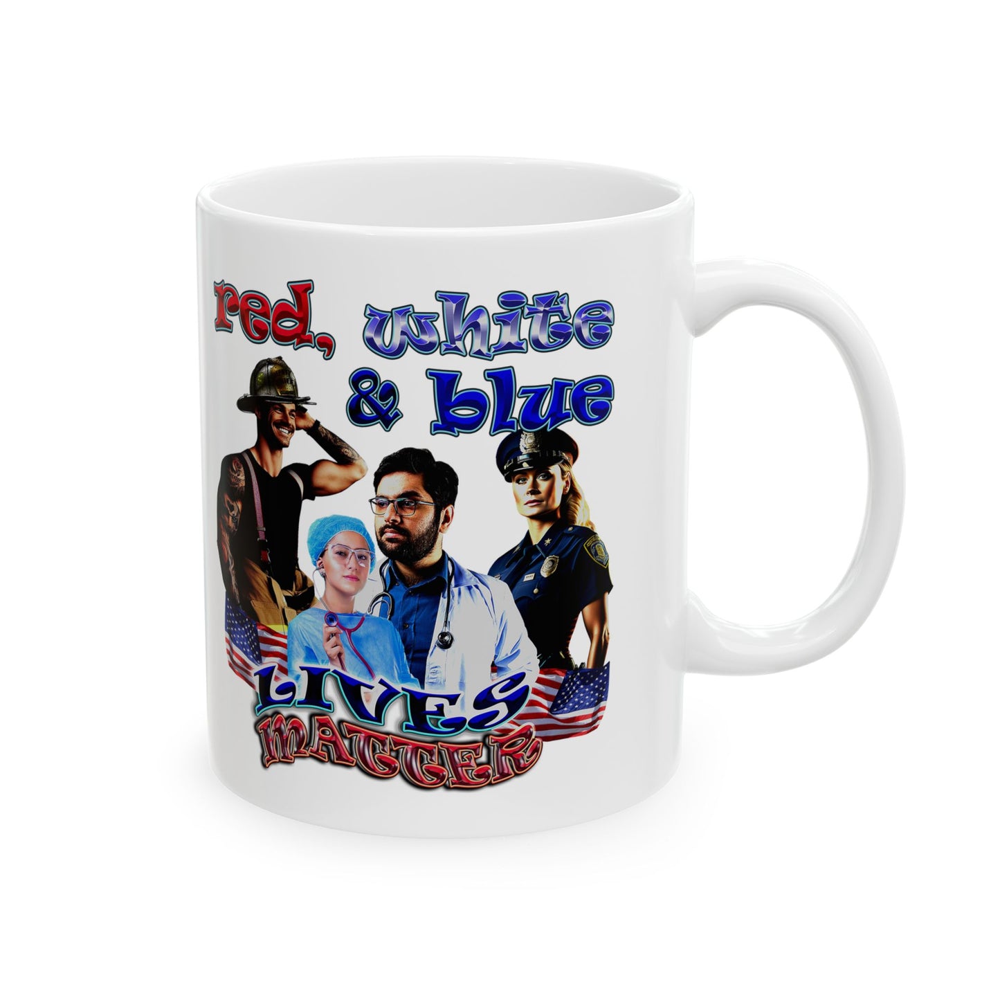 rw&b lives matter - White Mug (white)