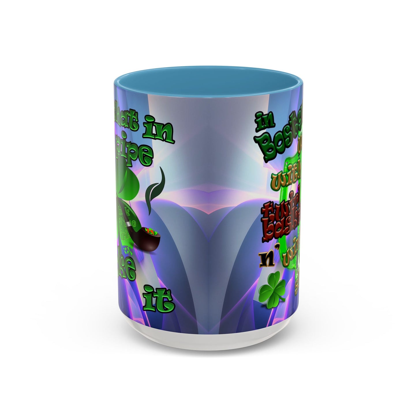 celtics logo - Accent Mug (grey-pink wave)