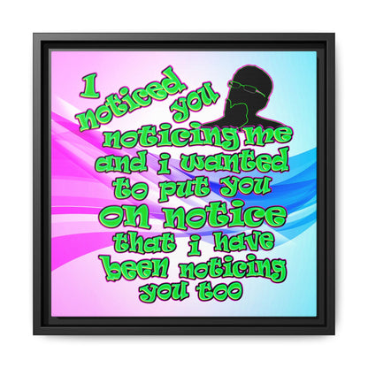 noticed you noticing - framed canvas art (light blue-pink wave)