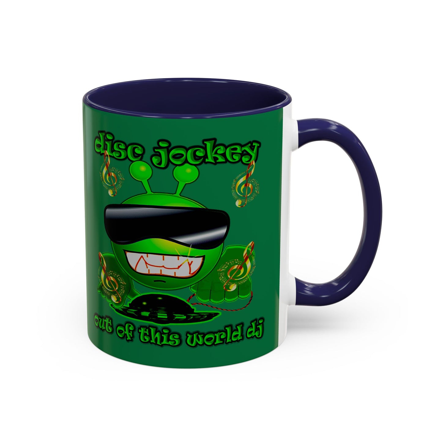 disc jockey - Accent Mug (dark green)