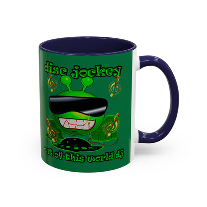 disc jockey - Accent Mug (dark green)