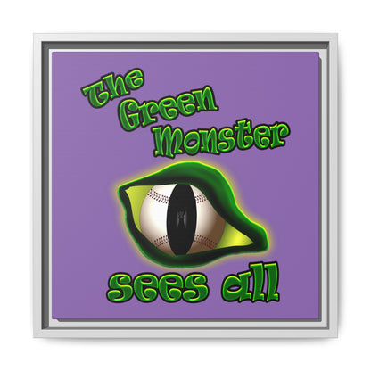 green monster - framed canvas art (light purple)