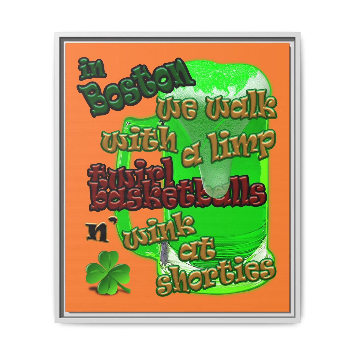 celtics logo - framed canvas art (crusta)