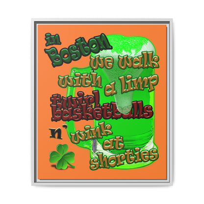 celtics logo - framed canvas art (crusta)