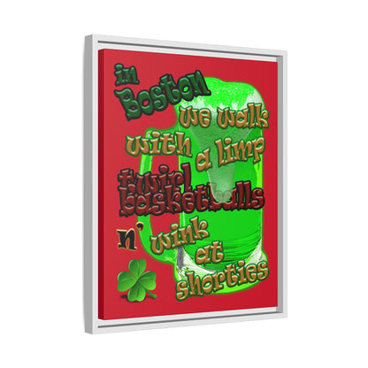 celtics logo - framed canvas art (dark red)