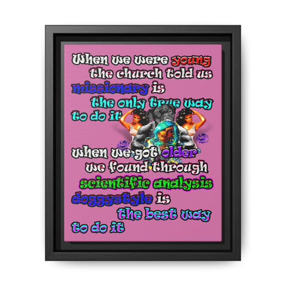 doggystyle - framed canvas art (light pink)