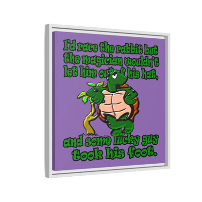 turtle race - framed canvas art (light purple)