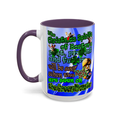 christmas spirits of boston - Accent Mug (blue-white wave)