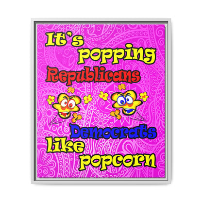popping like popcorn - framed canvas art (pink swirl)