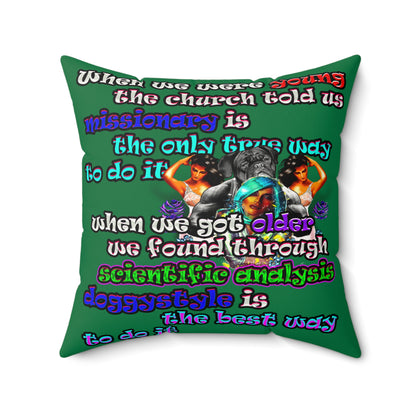 doggystyle - Faux Suede Square Pillow - (dark green)