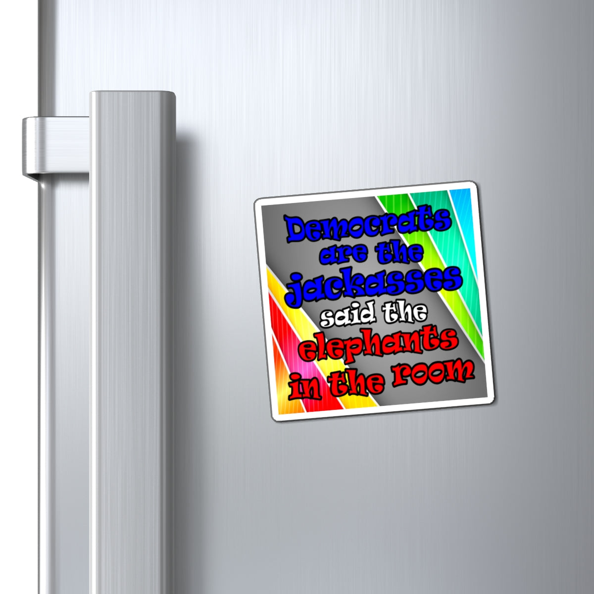 donkeys and elephants - Magnets - (rainbow split)