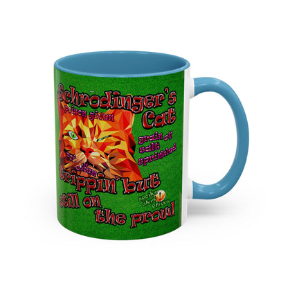 schrodinger's cat - Accent Mug (green turf)