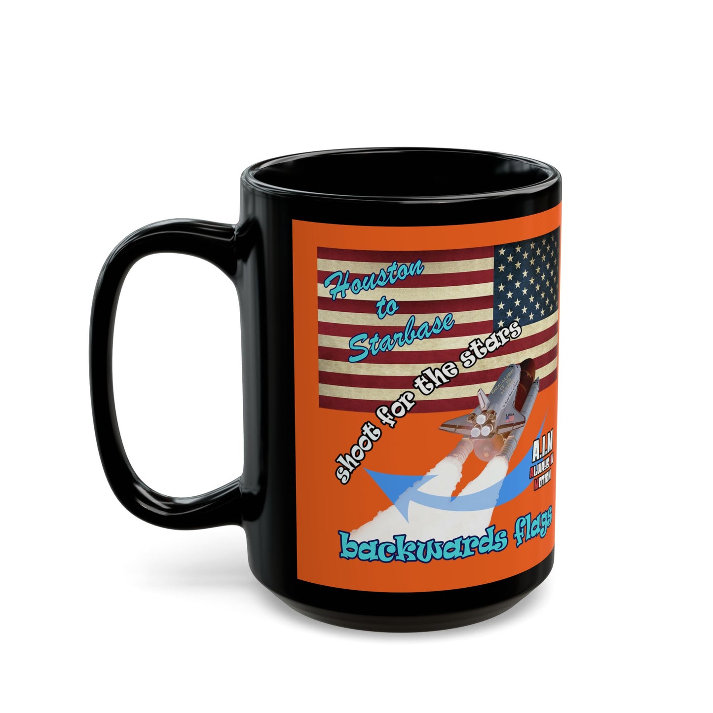 shoot for the stars - Black Mug (orange)