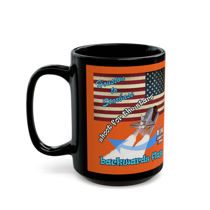 shoot for the stars - Black Mug (orange)