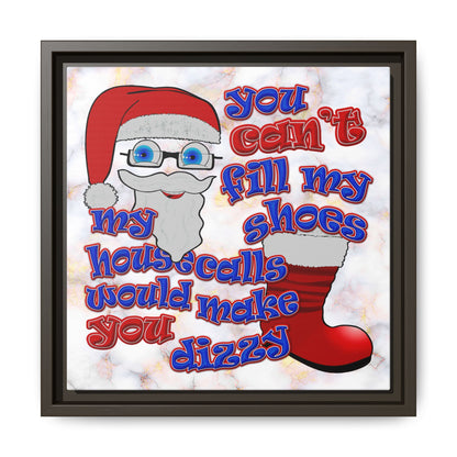 santa's shoes - framed canvas art (white marble)