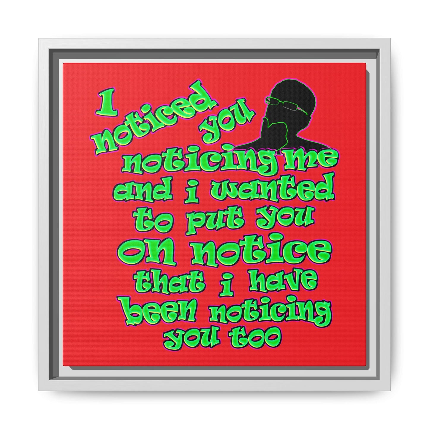noticed you noticing - framed canvas art (red)