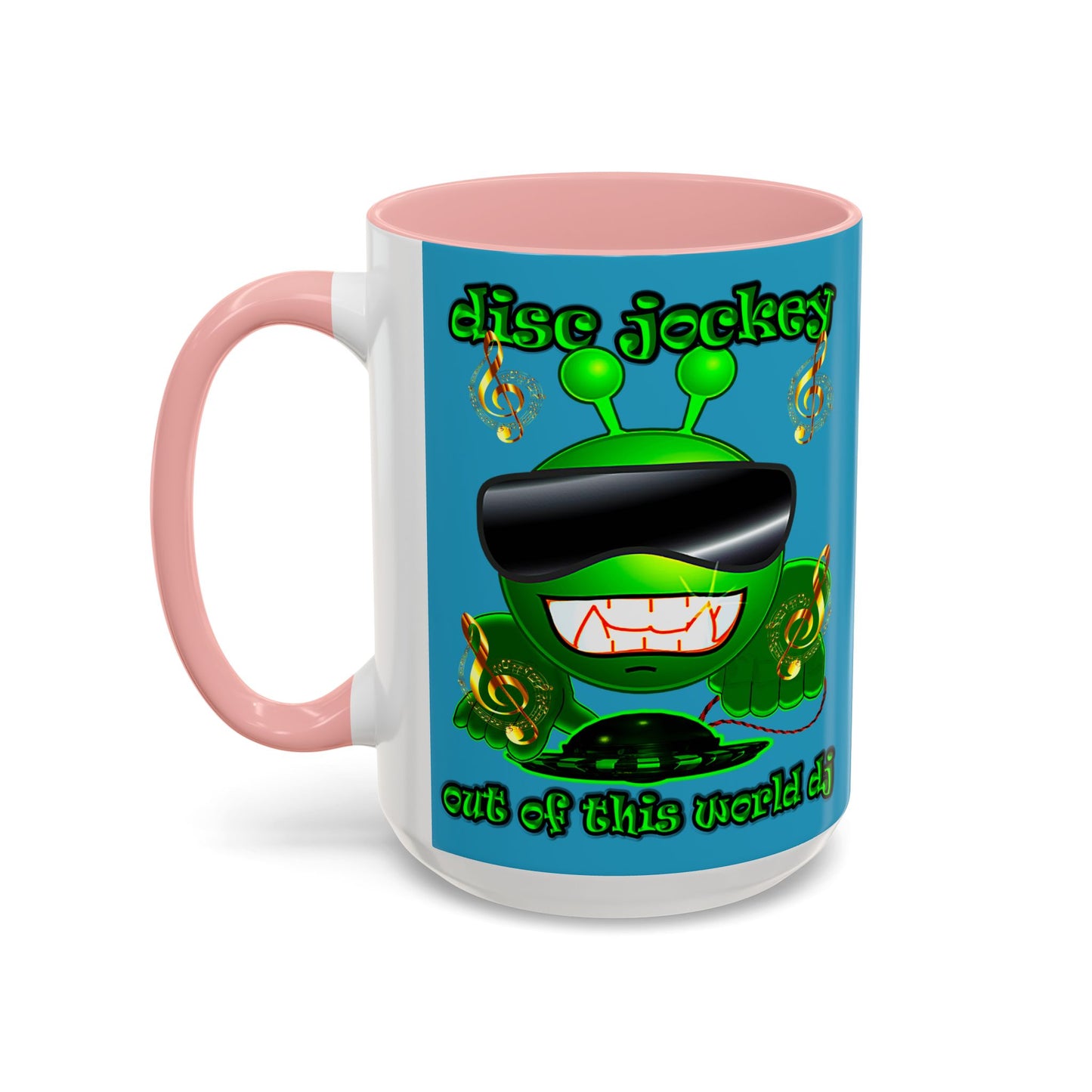 disc jockey - Accent Mug (turquoise)