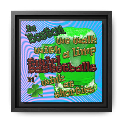 celtics logo - framed canvas art (light blue-purple wave)