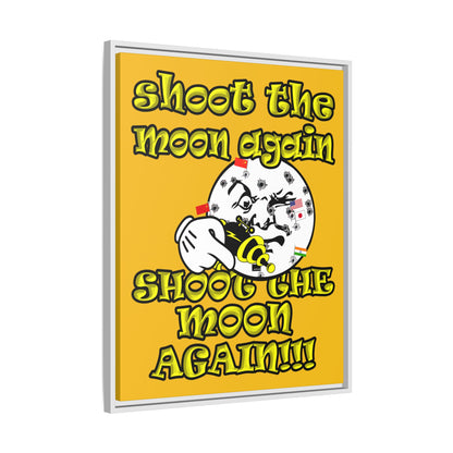shoot the moon again - framed canvas art (yellow)