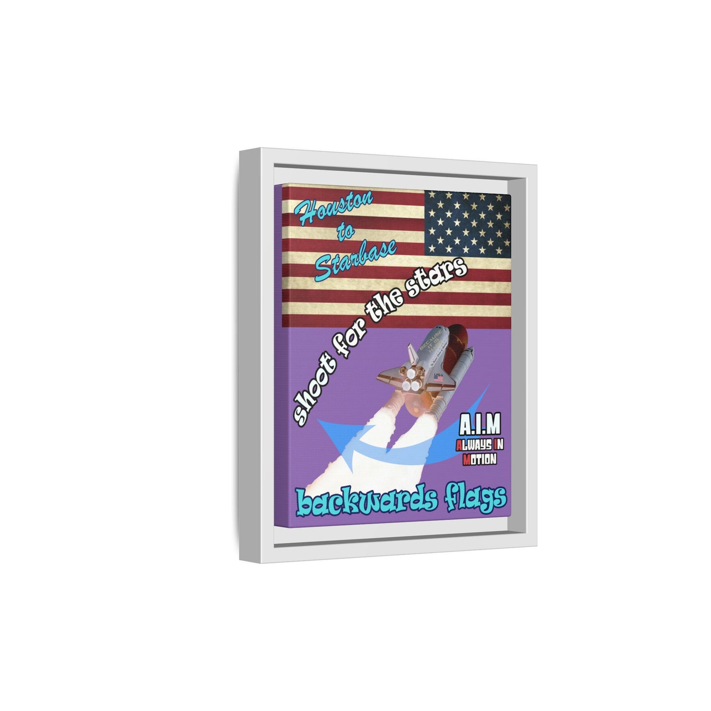 shoot for the stars - framed canvas art (light purple)