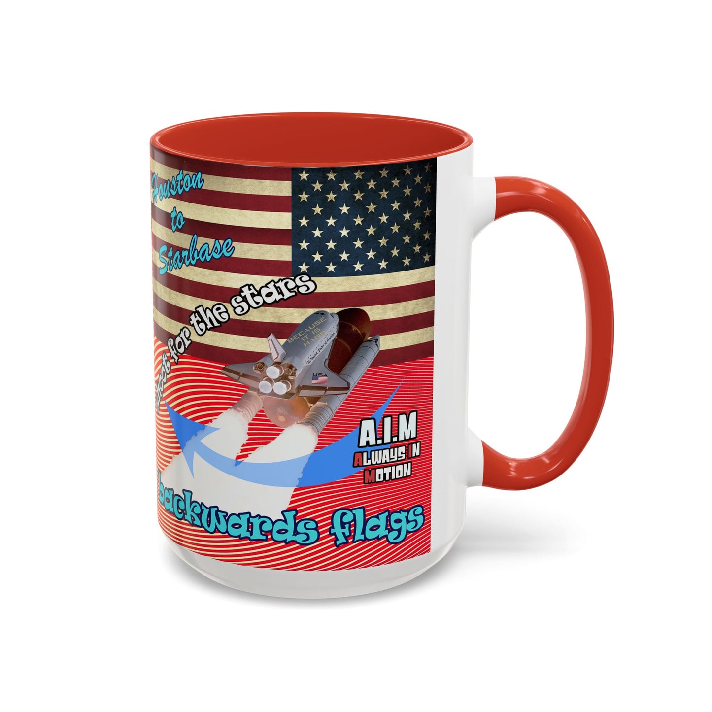 shoot for the stars - Accent Mug (yellow-orange wave)