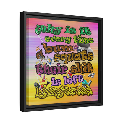 the bum's shit - framed canvas art (color blur)