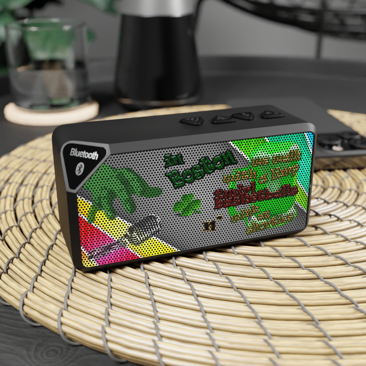 celtics logo - Jabba Bluetooth Speaker (rainbow split)