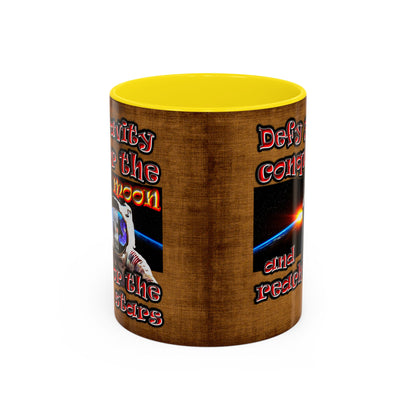 defy conquer reach - Accent Mug (brown papyrus)