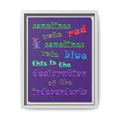 declaration of the independents - framed canvas art (purple)