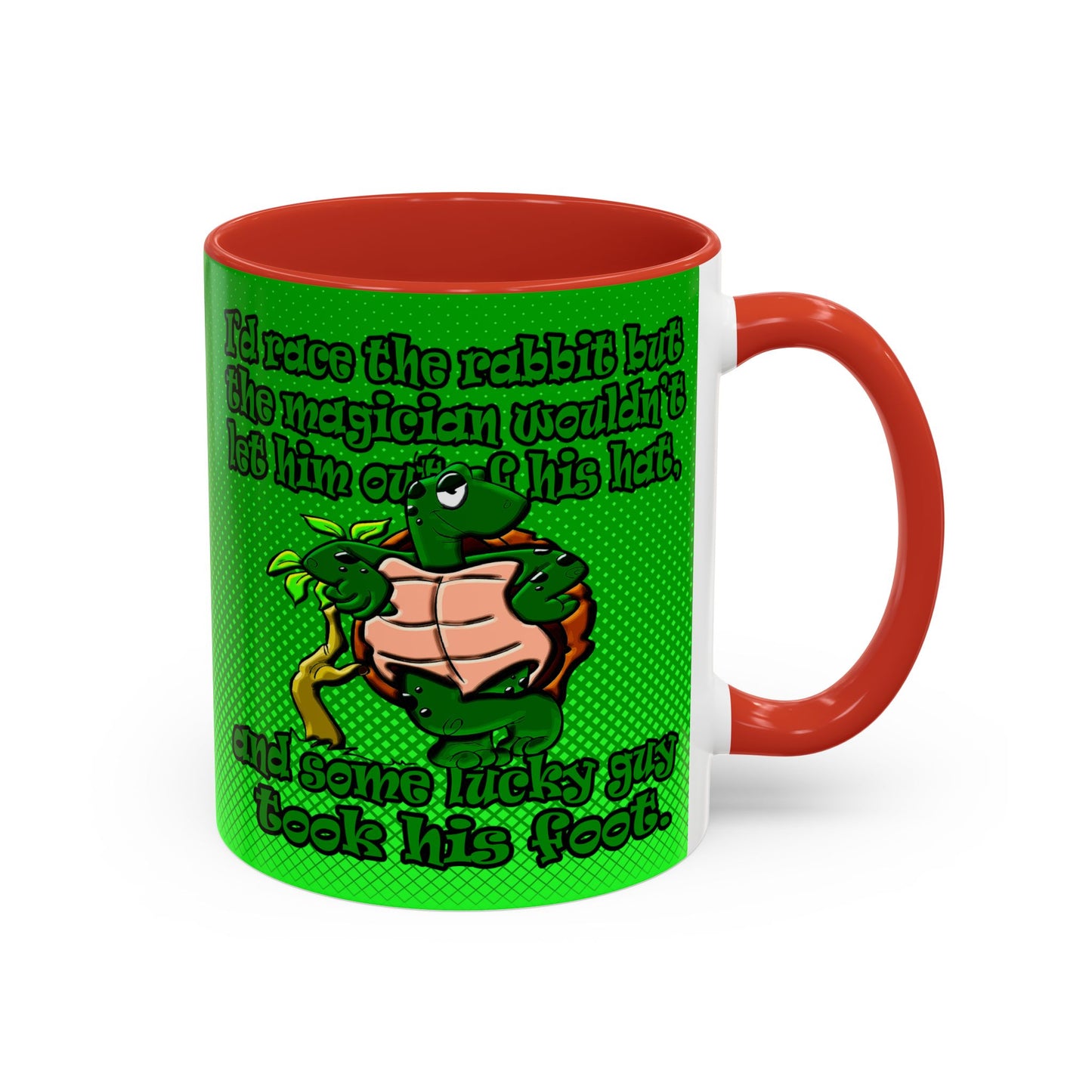 turtle race - Accent Mug (logo green)