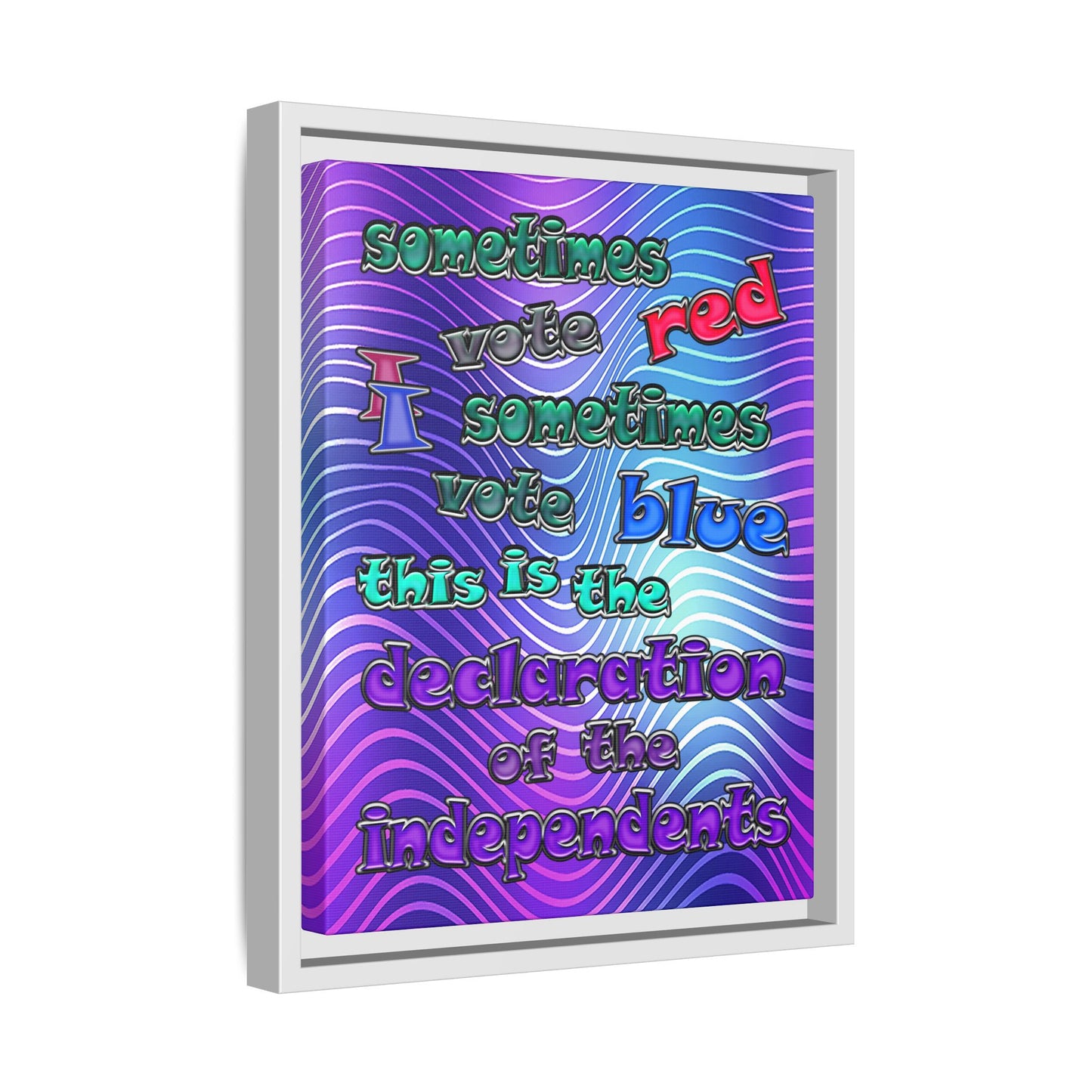 declaration of the independents - framed canvas art (purple wave)