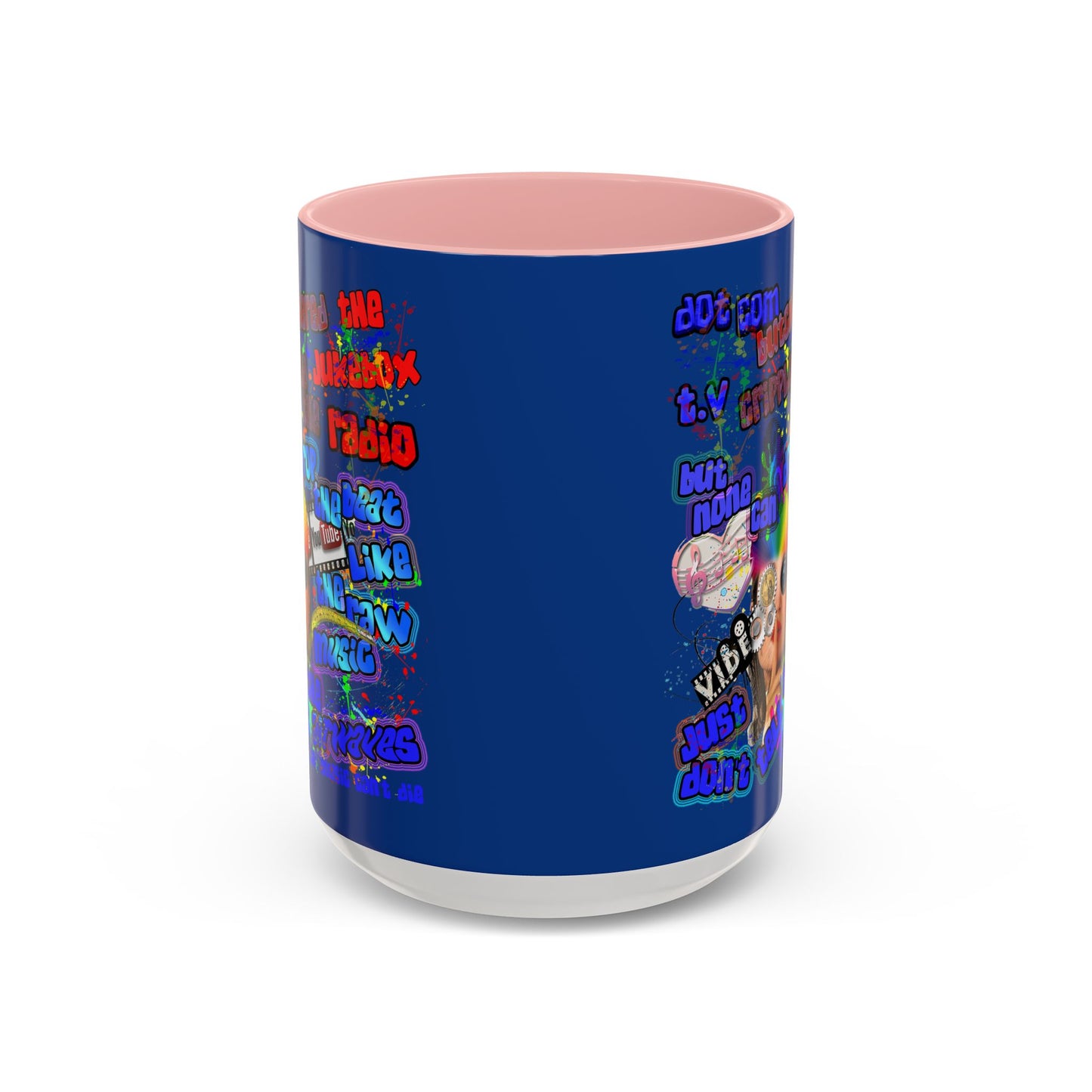 drop the beat - Accent Mug (dark blue)