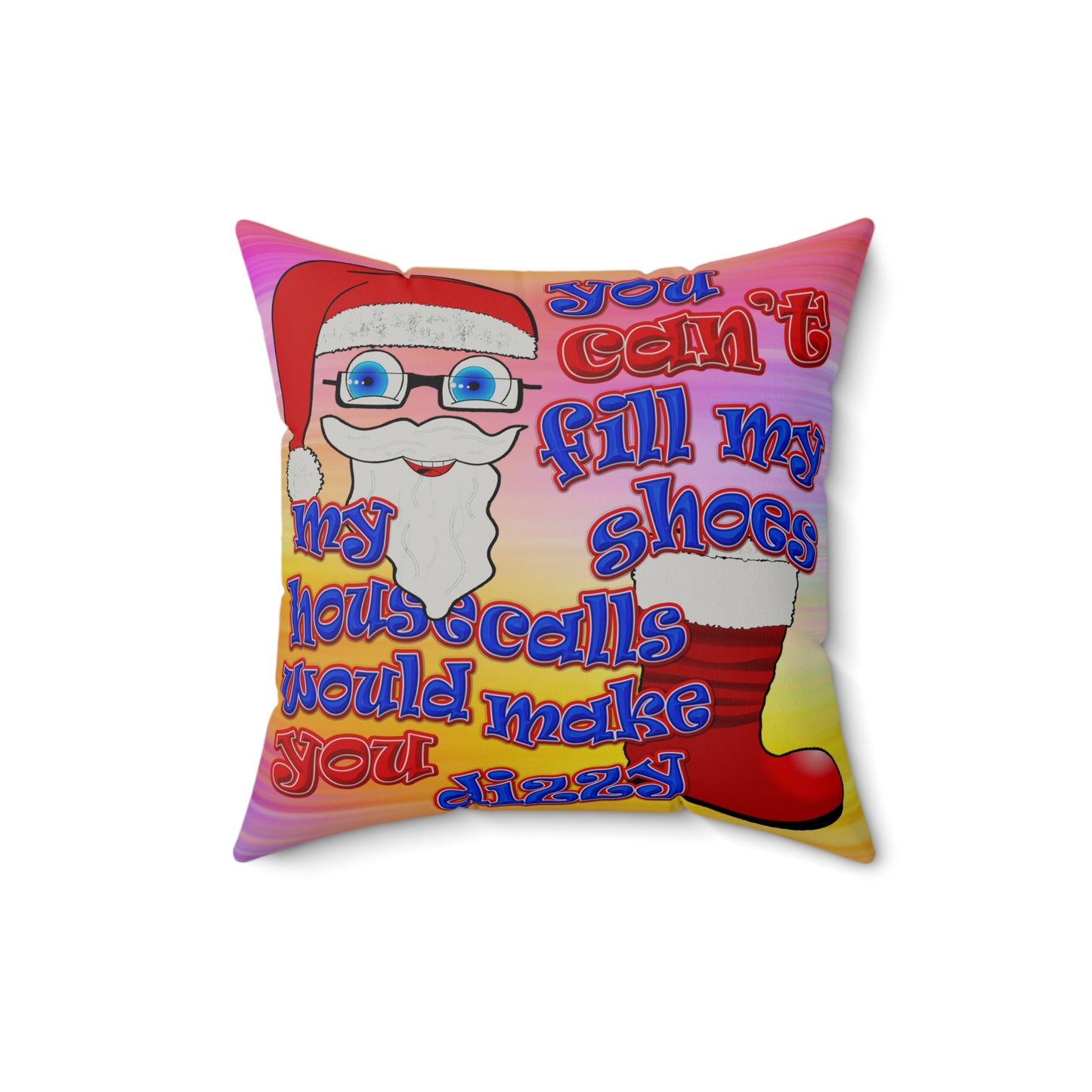 santa's shoes - Faux Suede Square Pillow - (color blur)