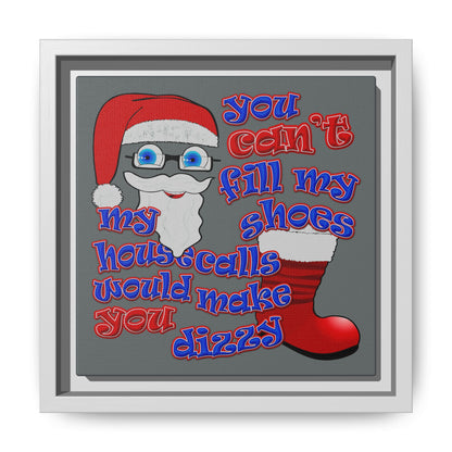 santa's shoes - framed canvas art (dark grey)