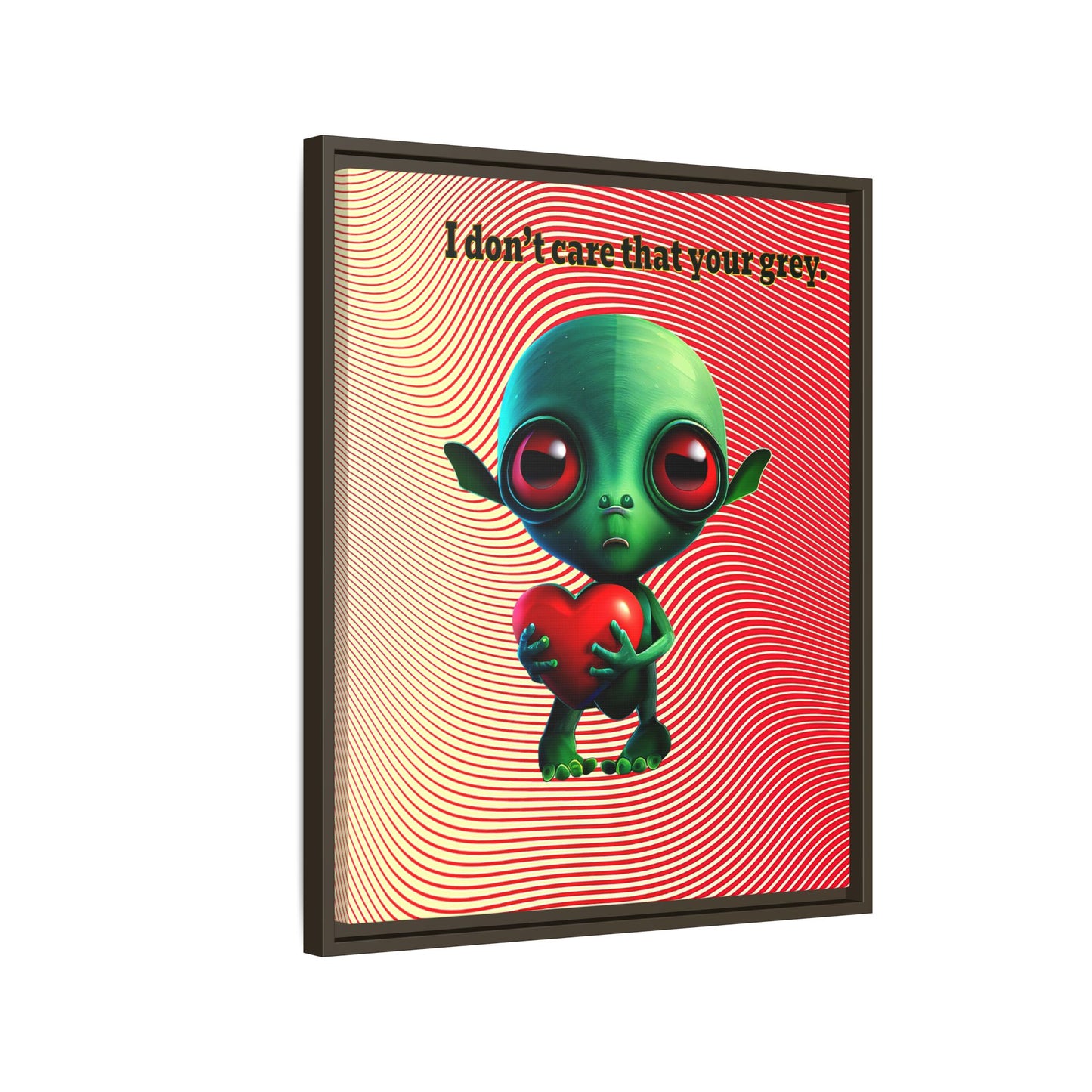 I don't care that your grey - framed canvas art (yellow-orange wave)